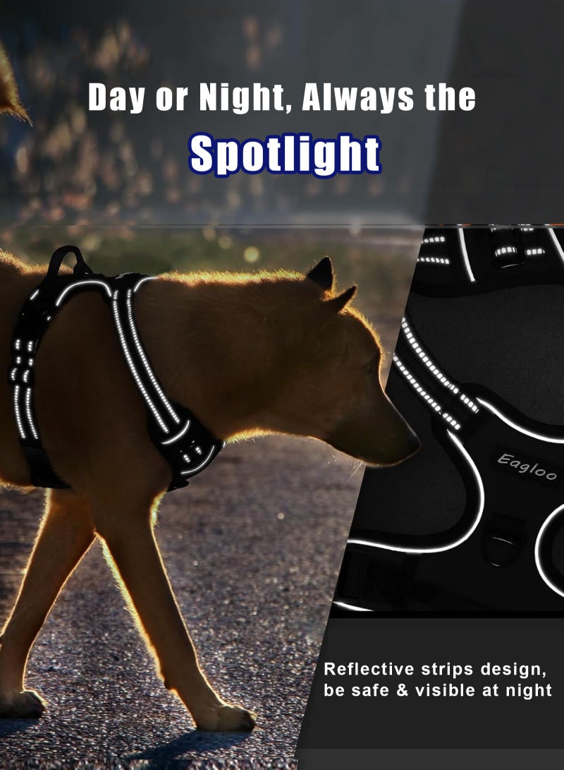 URbazaar Dog Harness No Pull, Military Dog Harness for Large Dogs with Handle & Molle, Easy Control Service Dog Vest Harness Training Walking, Adjustable Reflective Tactical Pet Harness