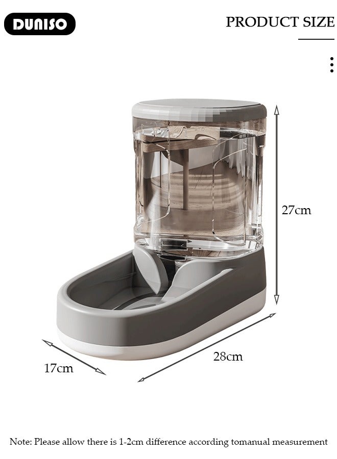 DUNISO Automatic Pet Feeder, Gravity Cat Dog Food Feeder and Water Dispenser Set of 2, Anti-slip Automatic Feeder Waterer Food Dispenser for Large & Small Dog Cat Puppy Kitten Feeder