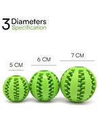 Elegant Dog Feeding and Toy Ball Nontoxic Bite Resistant Ball for Pet Dogs Puppy Cat Food Treat Feeder Chew Tooth Cleaning Exercise Game IQ Training 7CM Pack of 1 Assorted.