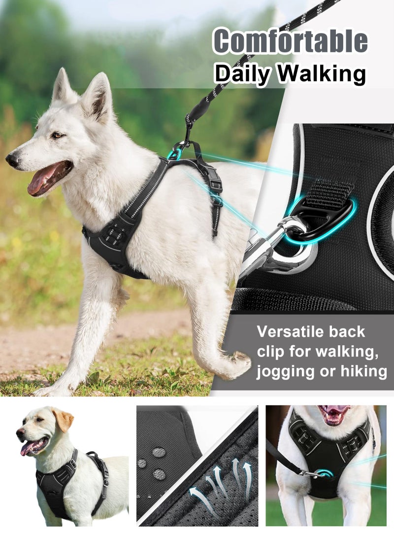URbazaar Dog Harness No Pull, Military Dog Harness for Large Dogs with Handle & Molle, Easy Control Service Dog Vest Harness Training Walking, Adjustable Reflective Tactical Pet Harness